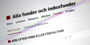 Bild på internetsida där du kan söka fonder. En ny analys och ranking av informationsgivningen från svenska fondbolag underkänner de flesta