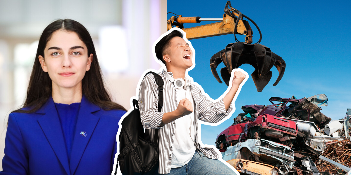 Romina Pourmokhtari går ut med att skrotningspremien höjs med 150%. (Foto: Liberalerna samt Getty Images)