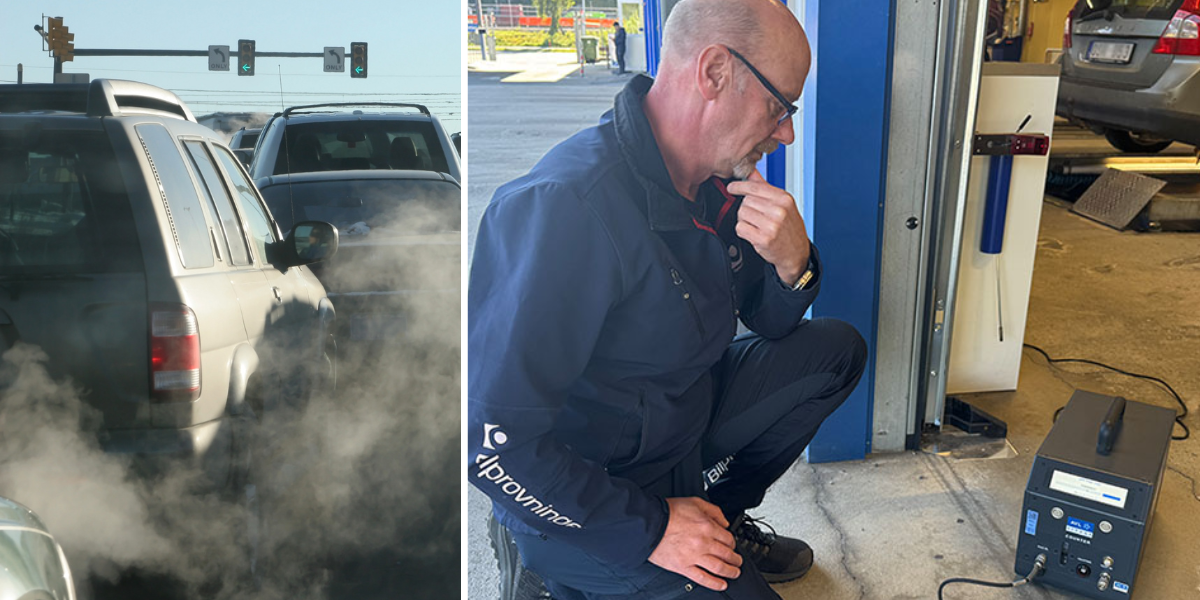 Bilprovningen vill styra upp kontrollen av dieselbilar genom ett nytt mätsätt. (Foto: Canva och Bilprovningen)