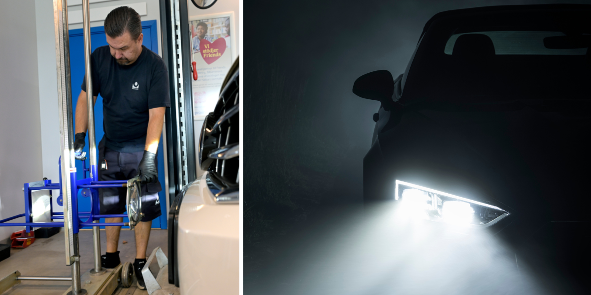 Led-belysningen har länge irriterat förare i mörkret. Nu kanske det blir ändring. (Foto: Janerik Henriksson/TT och Canva)