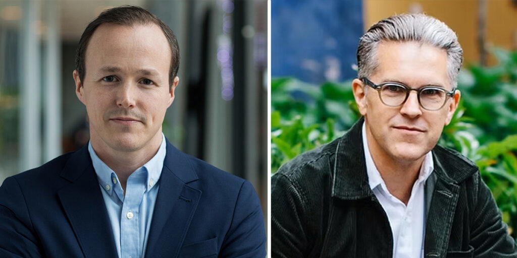 Till vänster, Skandias pensionsekonom Mattias Munter, till höger, Pluskomissionens generalsekreterare John Mellkvist. 