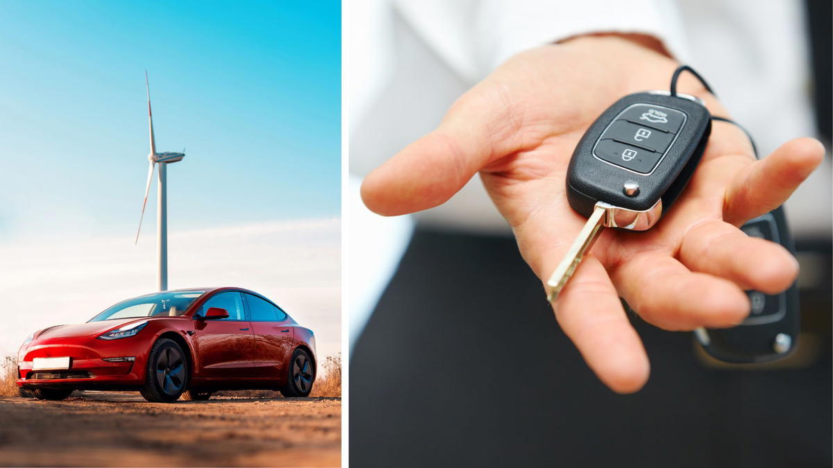 En tesla och en bilnyckel