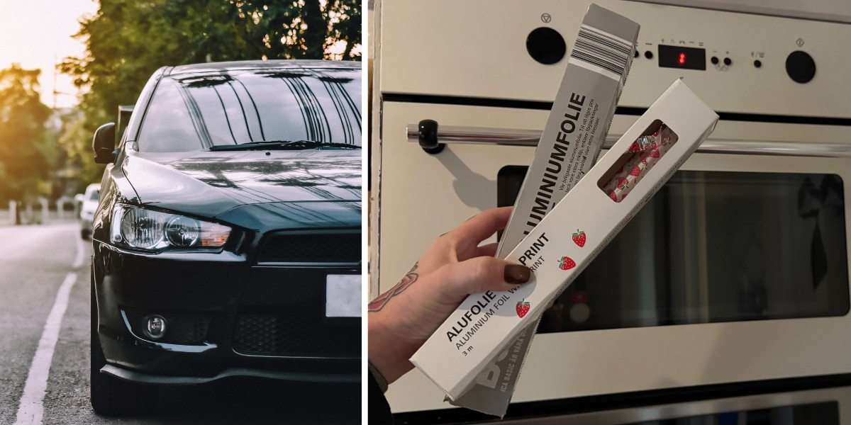 Folie och en mikrovågsugn kan rädda din bil. (Foto: Canva och Åsa Wallenrud)