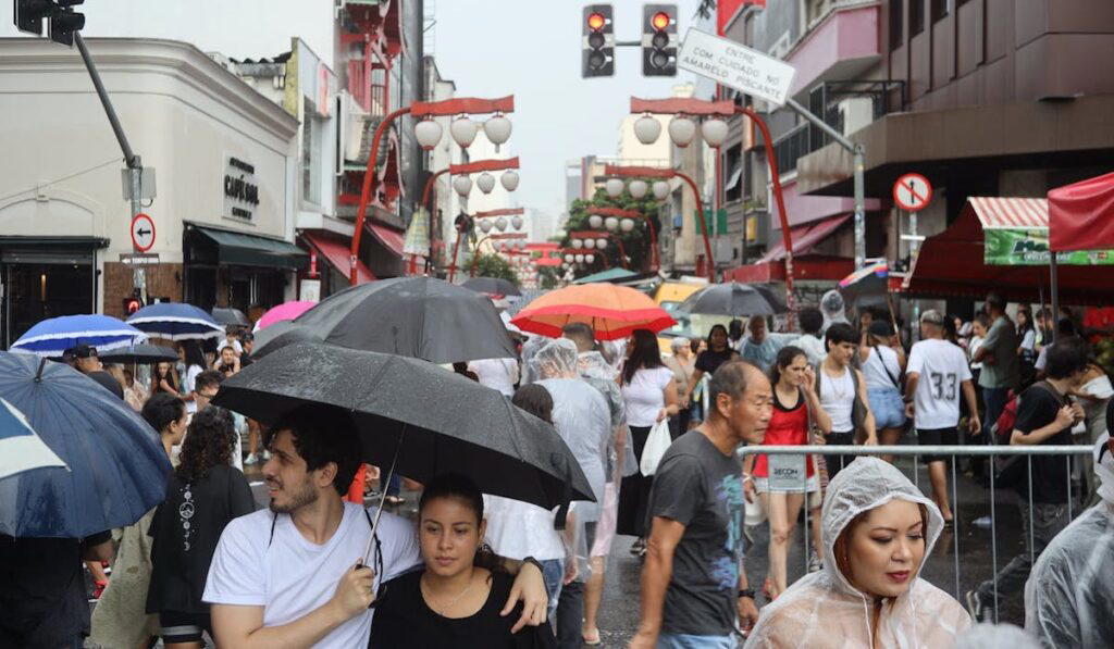 En Gata i Sao Paulo-kvarteret Liberdade