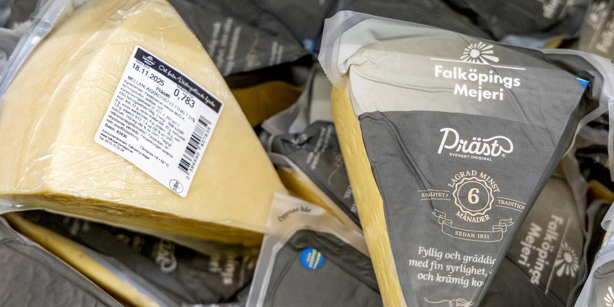 Prästost från Falköpings Mejeri, en av de svenska ostklassiker som riskerar att förlora sitt ursprungsskydd.