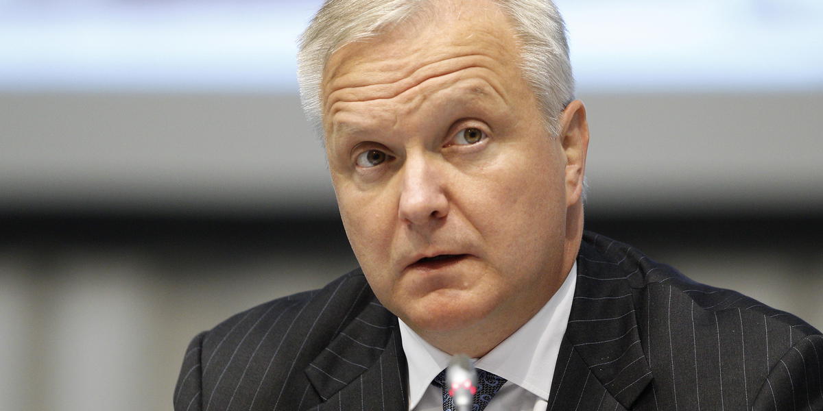 Olli Rehn är Finlands centralbankschef. Arkivbild. 