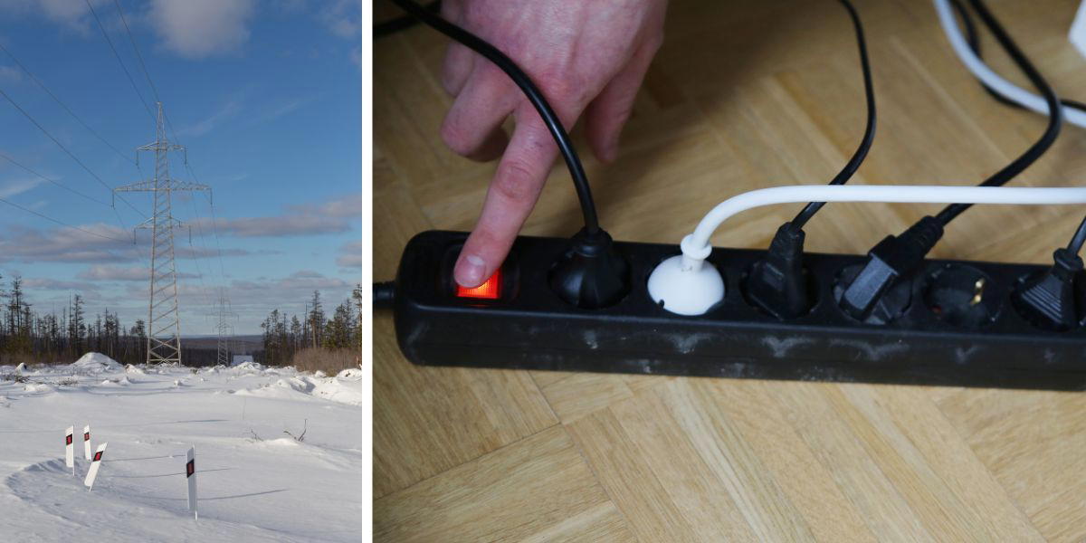 Elledningar i snö och någon stänger av elen på ett grenuttag. Här får du tips från en energiexpert som räknat på hur du kan spara in pengar på det höga elpriset i vinter.