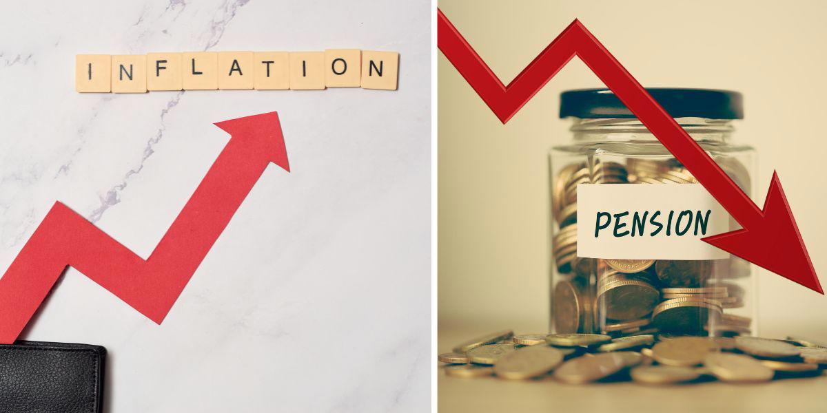 Inflation med en pil uppåt och pension med en pil nedåt. Just nu ligger inflationen enligt KPIF på 3,1 procent, men inkomstpensionen höjs bara med 1,9 procent nästa år, om drygt en och en halv månad. Garantipensionen höjs med ännu mindre, endast 0,7 procent.