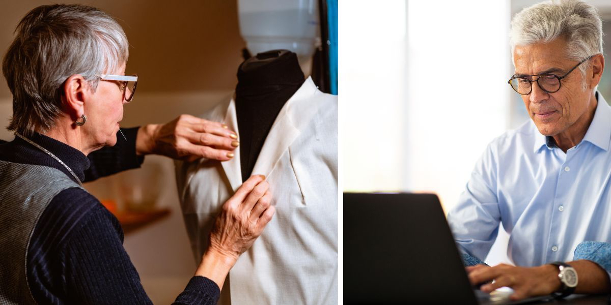 En kvinna och en man jobbar. Allt fler personer över 65 jobbar och tar ut sin person senare än de gjorde innan nya pensionssystemet infördes år 2003, det visar en ny rapport från Pensionsmyndigheten.