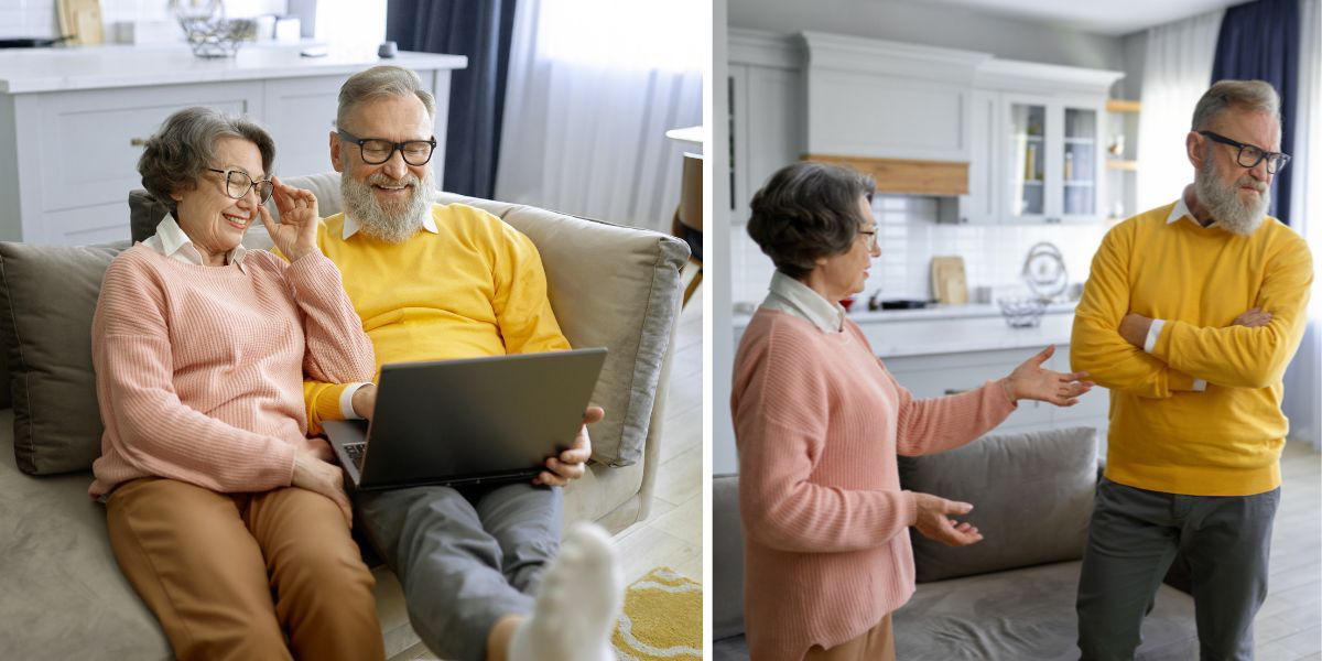 Ett par pratar om ekonomi och samma par grälar.