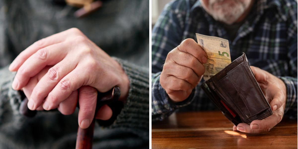 en mans s händer håller en käpp och en mans händer lägge rpensgar i en plånbok. När politiker börjar lägga sig i vad pensionsfonder investerar i och försöker styra dem mot inhemska investeringar kan den ömtåliga balansen mellan risk och avkastning brytas och riskera framtida pensioner.