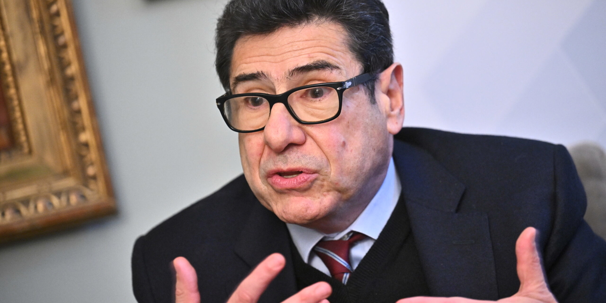 Philippe Aghion, mottagare av Sveriges riksbanks pris i ekonomisk vetenskap till Alfred Nobels minne, intervjuas av TT.