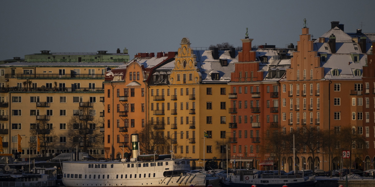 Norr Mälarstrand på Kungsholmen i Stockholm. Arkivbild. 