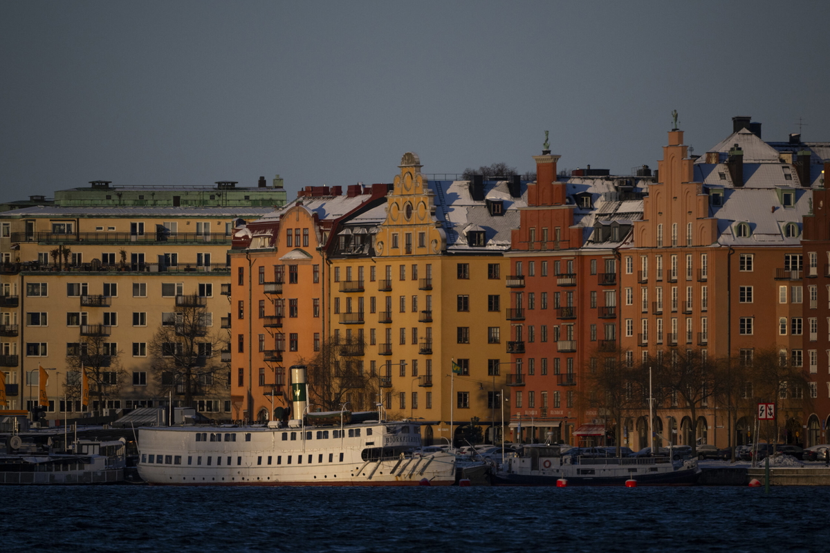 Norr Mälarstrand på Kungsholmen i Stockholm. Arkivbild. 