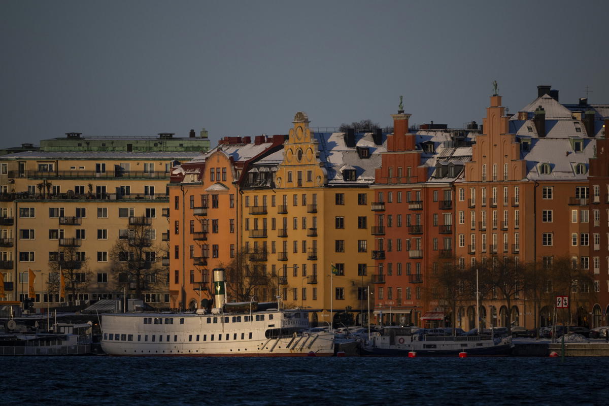 Norr Mälarstrand på Kungsholmen i Stockholm. Arkivbild. 