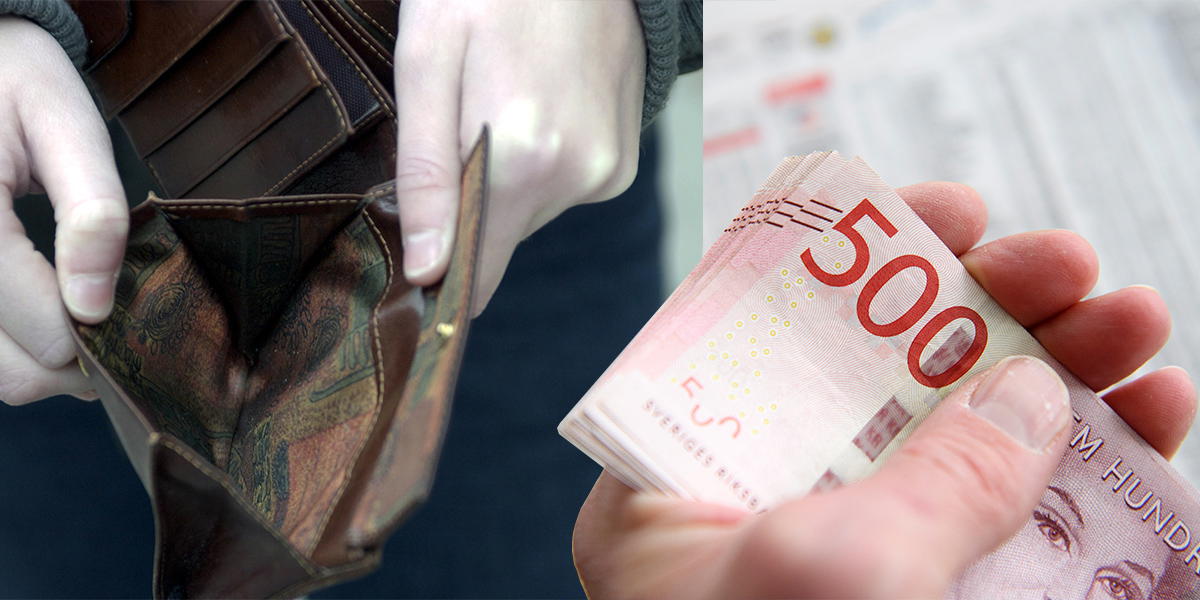 En tom plånbok och en sedelbunt. Det finns inte någon universell definition av hur mycket pengar som behövs för att anses vara rik, men här är några åsikter om saken.