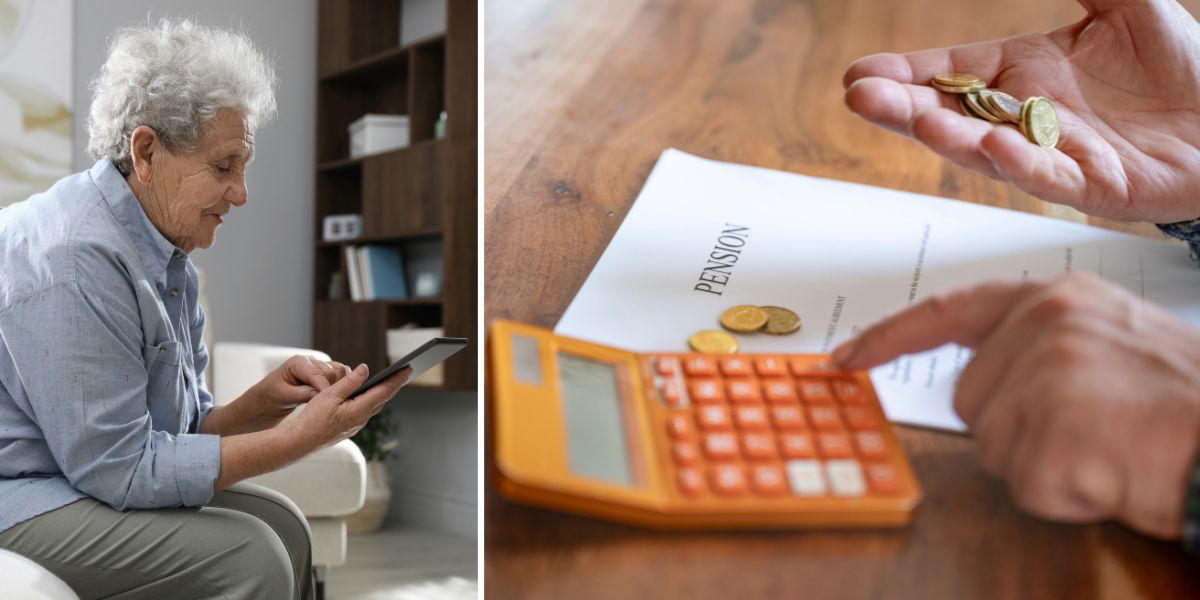 En pensionär kollar på en surfplatta och en pensionär räknar pengar. Riktålder och sänkt skatt på pension räcker inte för att nå en allmän pension på 60 procent av slutlönen, det menar en pensionsexpert.