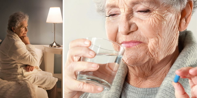 En kvinna sitter i sängen och en kvinna tar ett piller. Ett piller för ökad libido har nu godkänts i USA för kvinnor som genomgått klimakteriet.