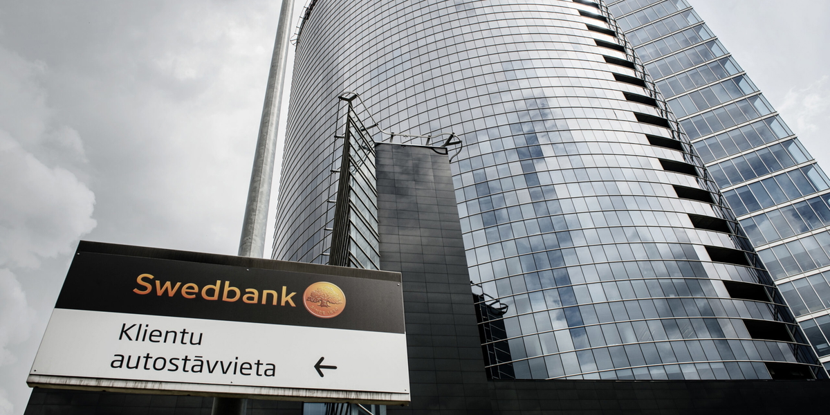 Swedbanks kontor i Riga, Lettland. Arkivbild.