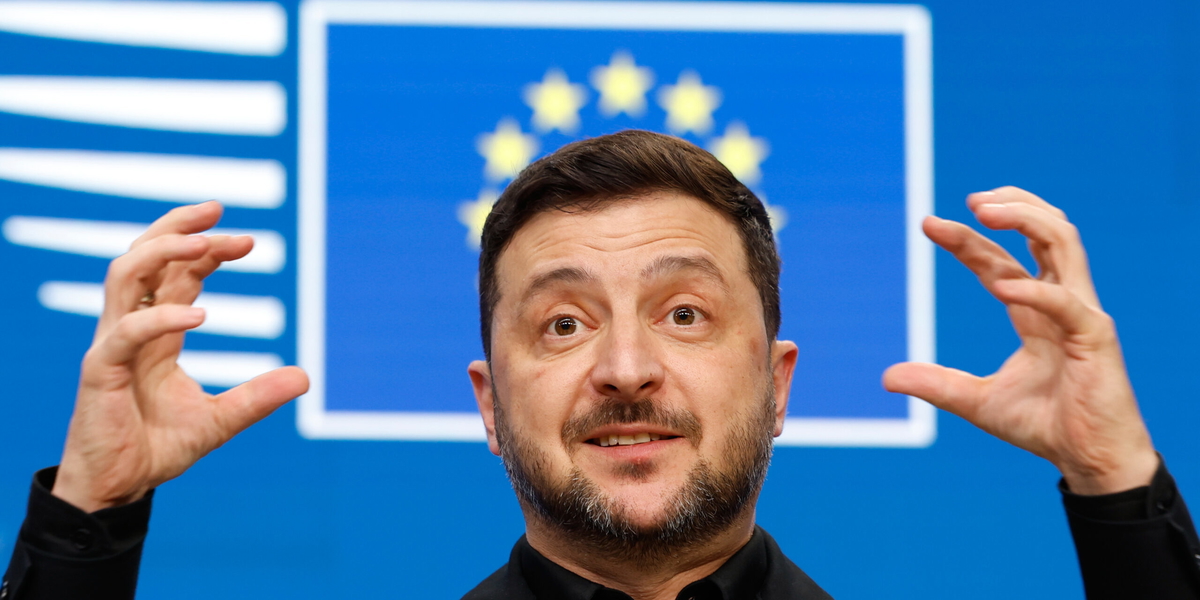 Ukrainas president Volodymyr Zelenskyj på toppmötet i Bryssel.