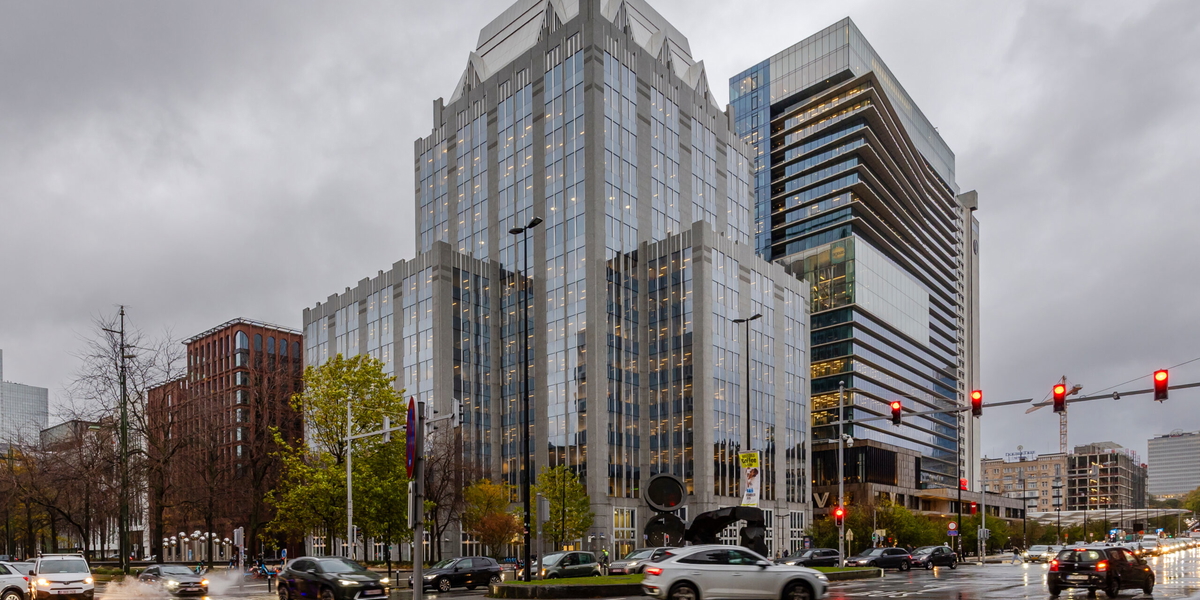 Värdepappersinstitutet Euroclears högkvarter i Bryssel, där merparten av de frysta ryska tillgångarna finns. Bild från oktober.