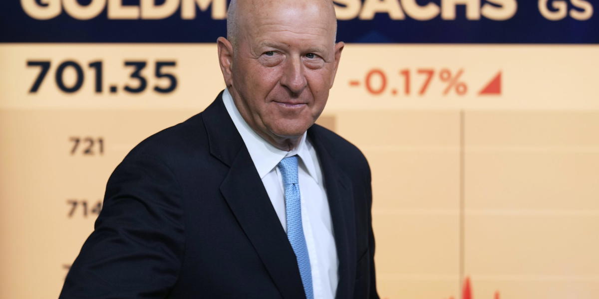 Goldman Sachs, med vd David Solomon, rapporterar. Arkivbild