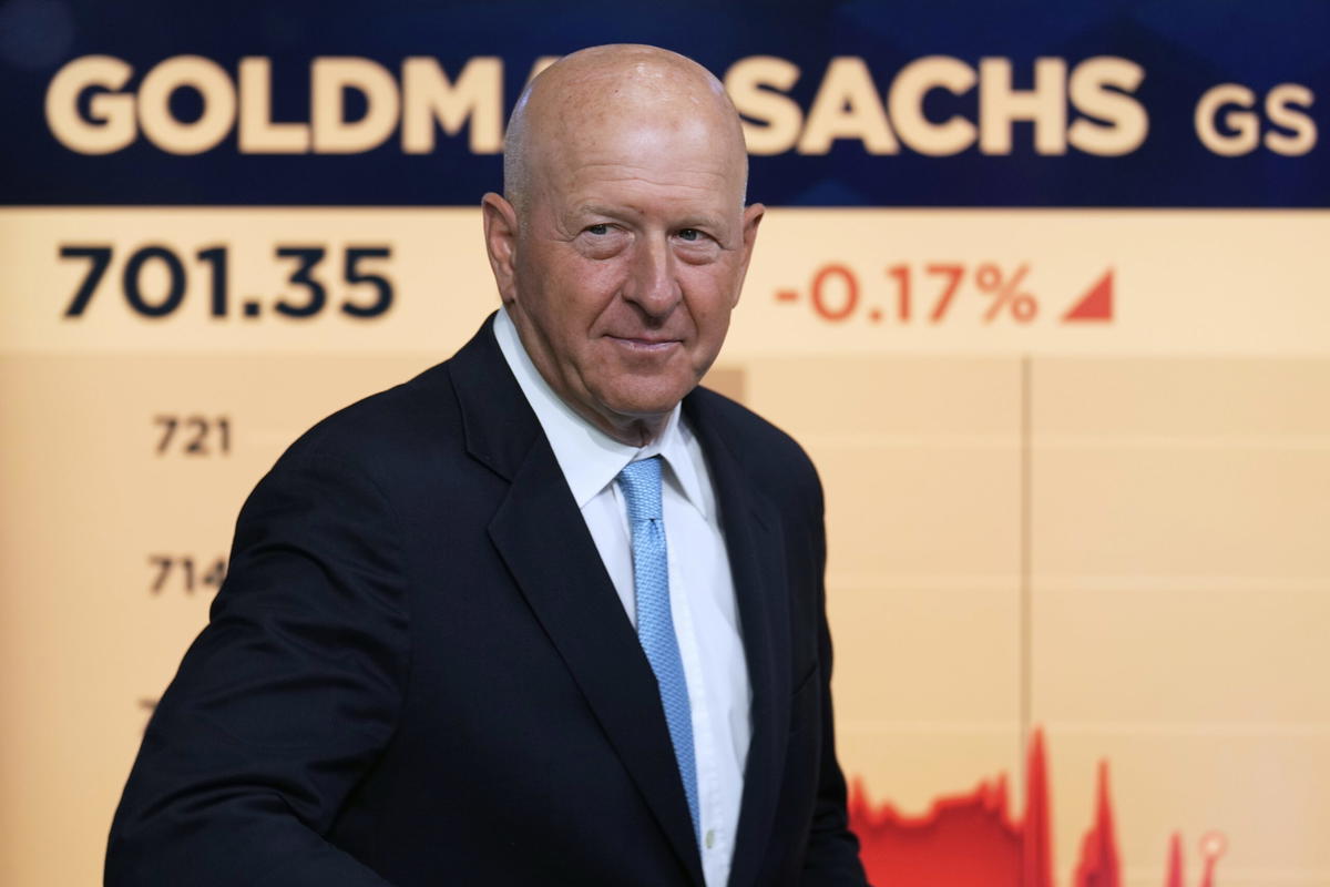 Goldman Sachs, med vd David Solomon, rapporterar. Arkivbild