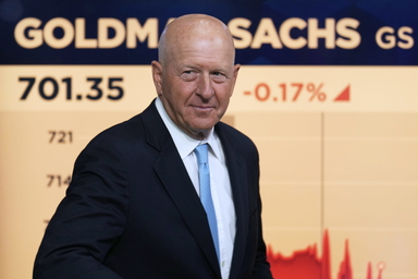Goldman Sachs, med vd David Solomon, rapporterar. Arkivbild