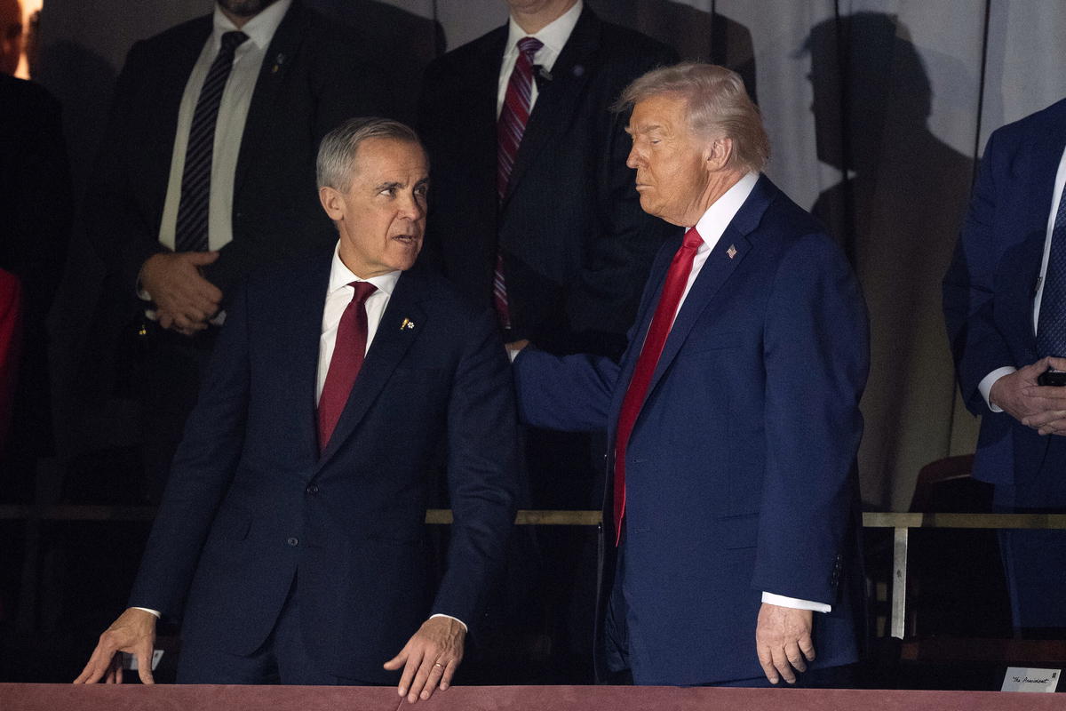 Kanadas premiärminister Mark Carney och USA:s president Donald Trump. Arkivbild.