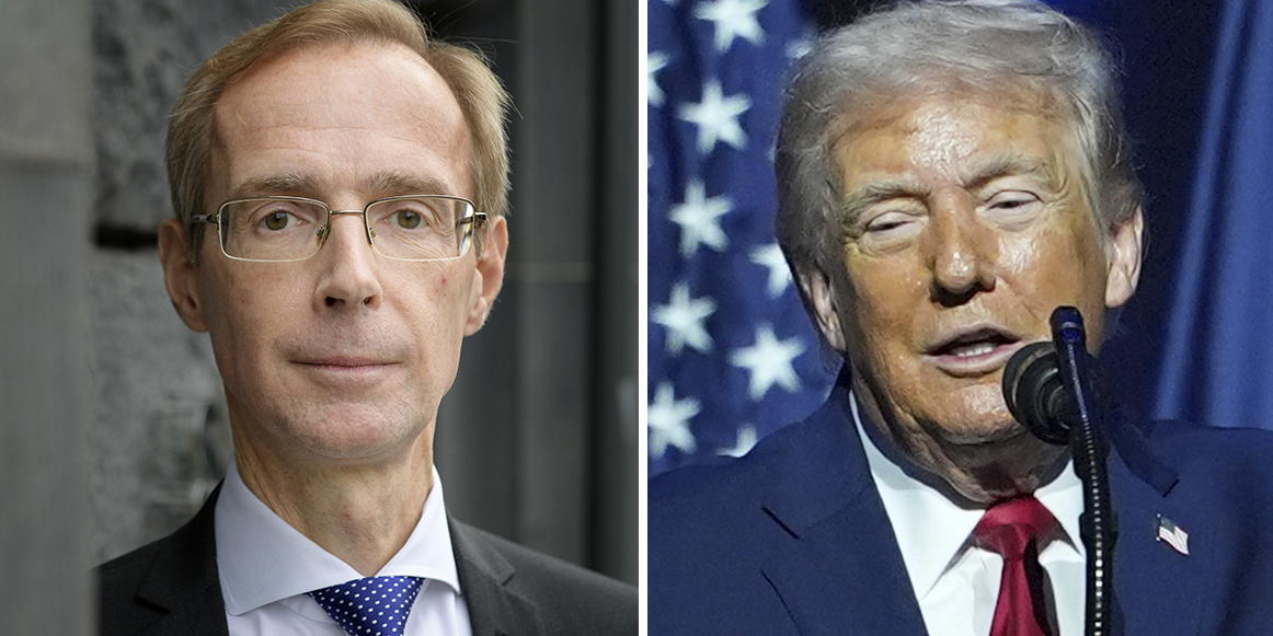 Robert Bergqvist, SEB:s seniorekonom och tidigare chefsekonom och USA:s president Donald Trump. 