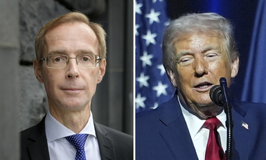 Robert Bergqvist, SEB:s seniorekonom och tidigare chefsekonom och USA:s president Donald Trump. 