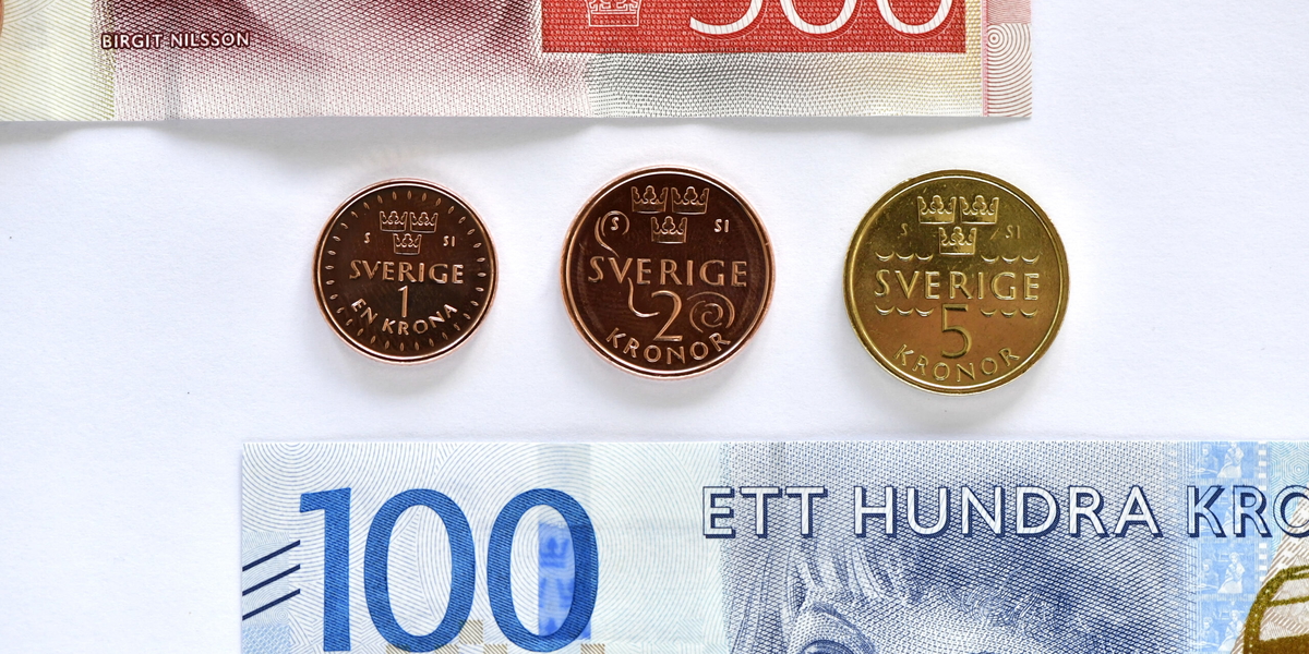 "Sälj USA"-trend på marknaden bidrar till att stärka den svenska kronan. Arkivbild.