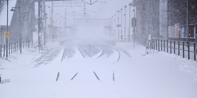 Tågstationen i Åre. Snöovädret gjorde att alla tåglinjerna norr om Gävle stängdes till och med klockan 10:00 i dag