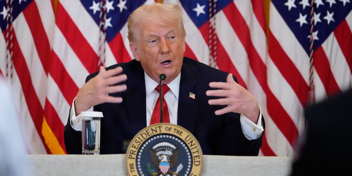 USA:s president Donald Trump, fotograferad i Vita huset i fredags. 