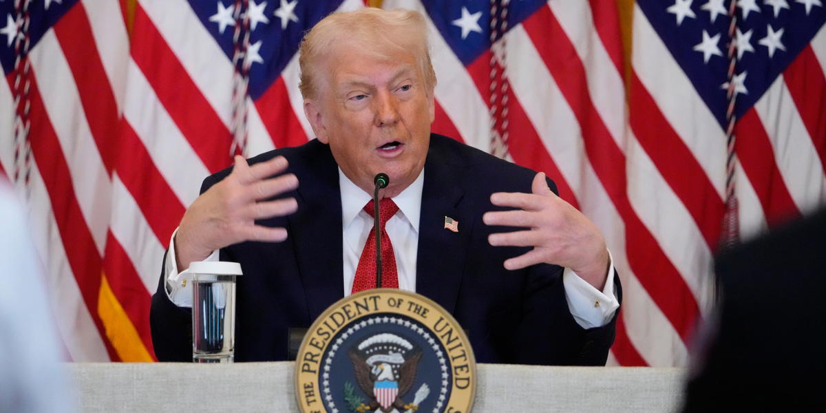 USA:s president Donald Trump, fotograferad i Vita huset i fredags. 