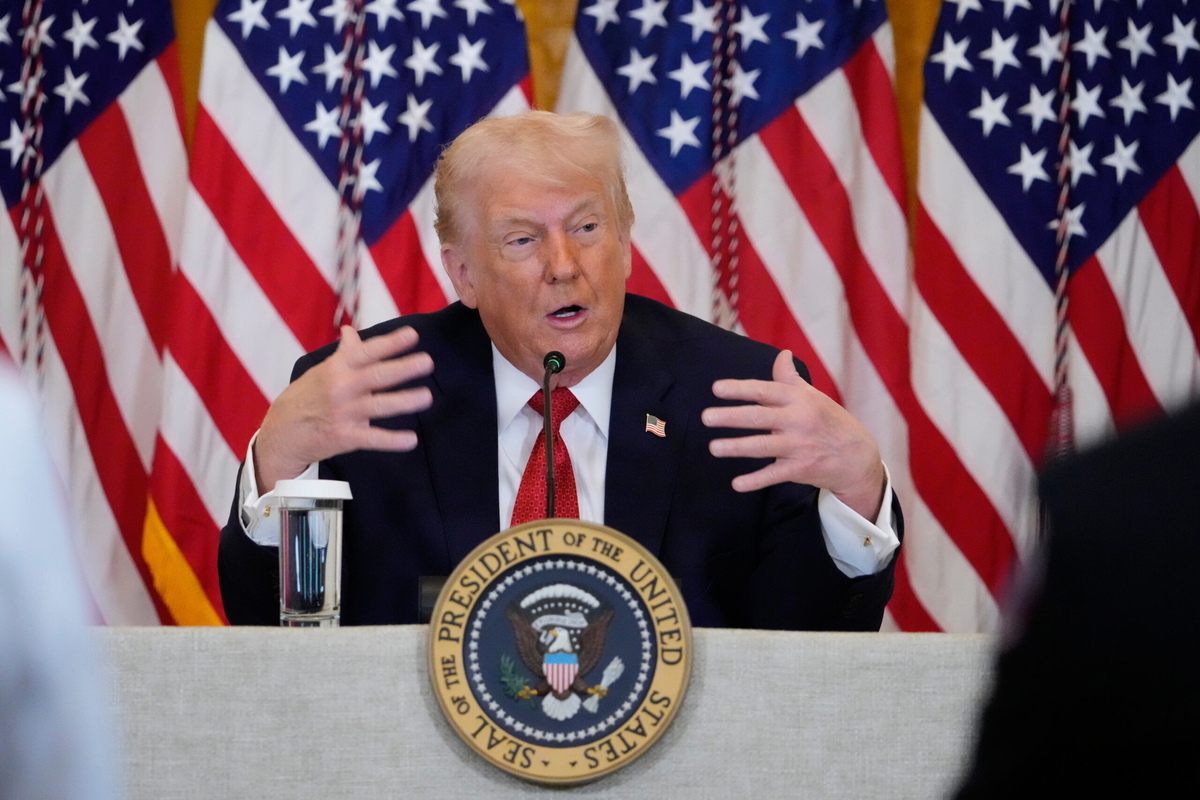 USA:s president Donald Trump, fotograferad i Vita huset i fredags. 