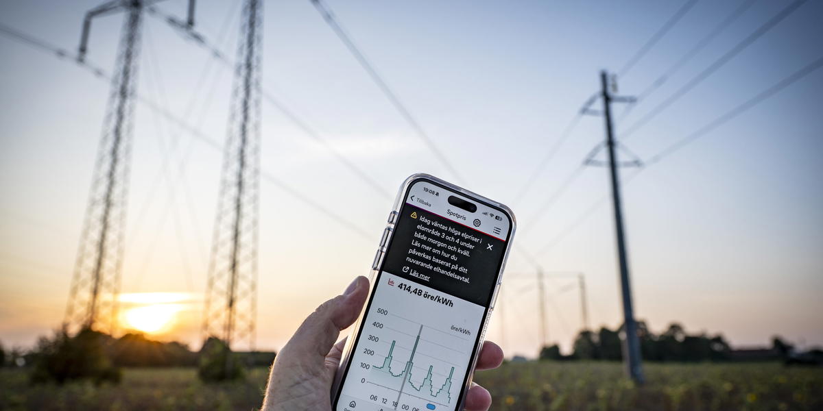 Vissa följer elpriset i telefonen. Arkivbild.