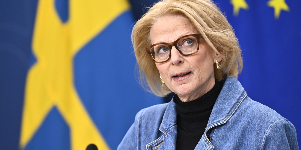 Finansminister Elisabeth Svantesson (M) på en pressträff i fredags, där hon meddelade att reformutrymmet är slut. 