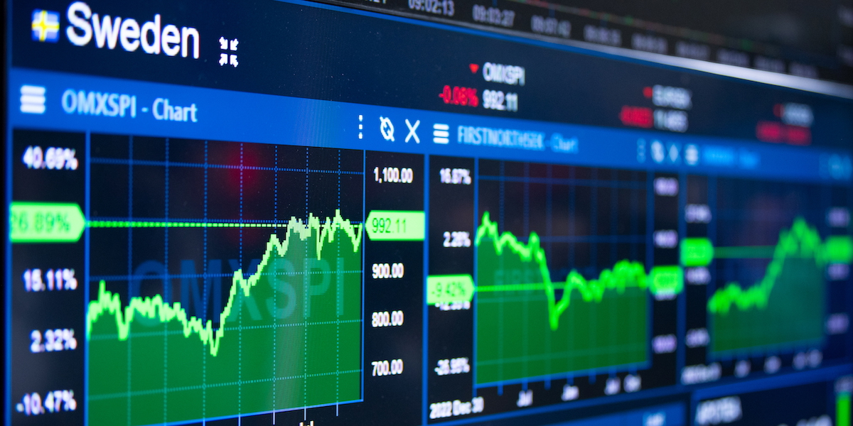 Bild tagen hos Nasdaq i Stockholm. 2025 blev ett rekordår för svenskt aktiesparande och fler än någonsin äger nu aktier.