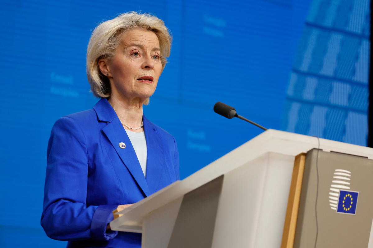EU-kommissionens ordförande Ursula von der Leyen, på bild från tidigare i mars.