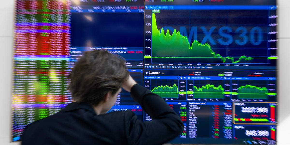 Oroligt på marknaden till följd av kriget i Mellanöstern. Arkivbild