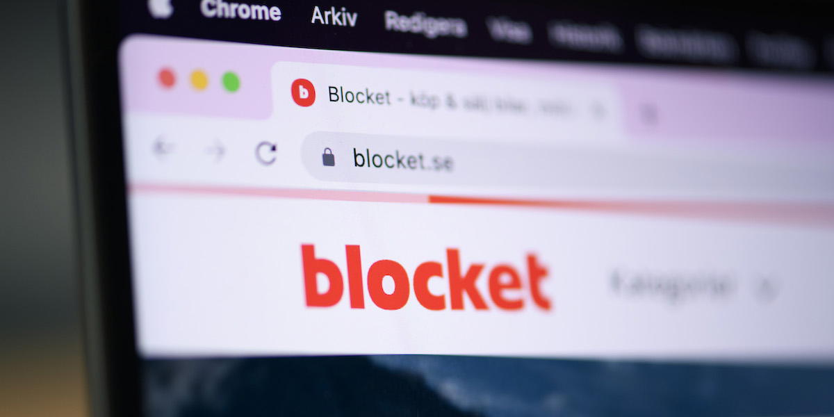 Webbsidan Blocket.