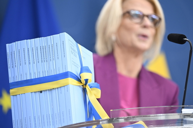 Finansminister Elisabeth Svantesson (M) presenterar regeringens vårbudget nästa vecka. Arkivbild. 