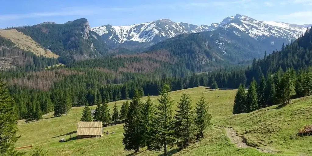 I Polen finns vidsträckta landskap och Karpaterna, med Tatrabergen, på bilden, som är den högsta delen av bergskedjan.