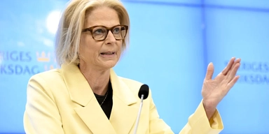 Finansminister Elisabeth Svantesson (M) presenterar ny svensk ekonomisk prognos. Arkivbild.