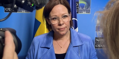 Sveriges utrikesminister Maria Malmer Stenergard (M) under Natos utrikesministermöte i Helsingborg.