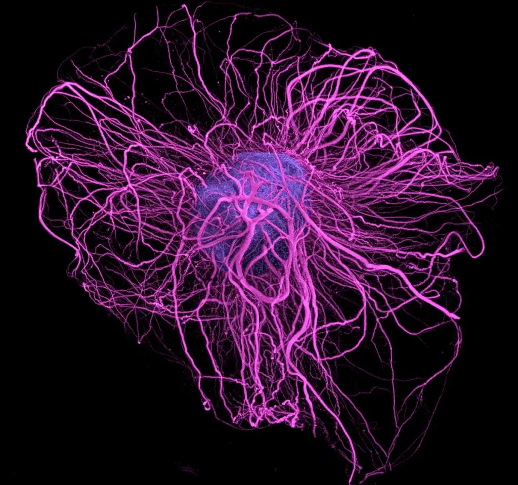 Dopaminneuroner odlade i 3D i kultur.