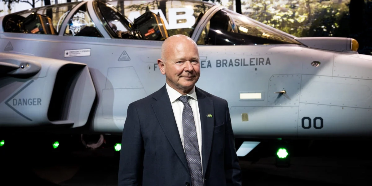 Delårsrapport från försvarskoncernen Saab, med vd Micael Johansson. Arkivbild
