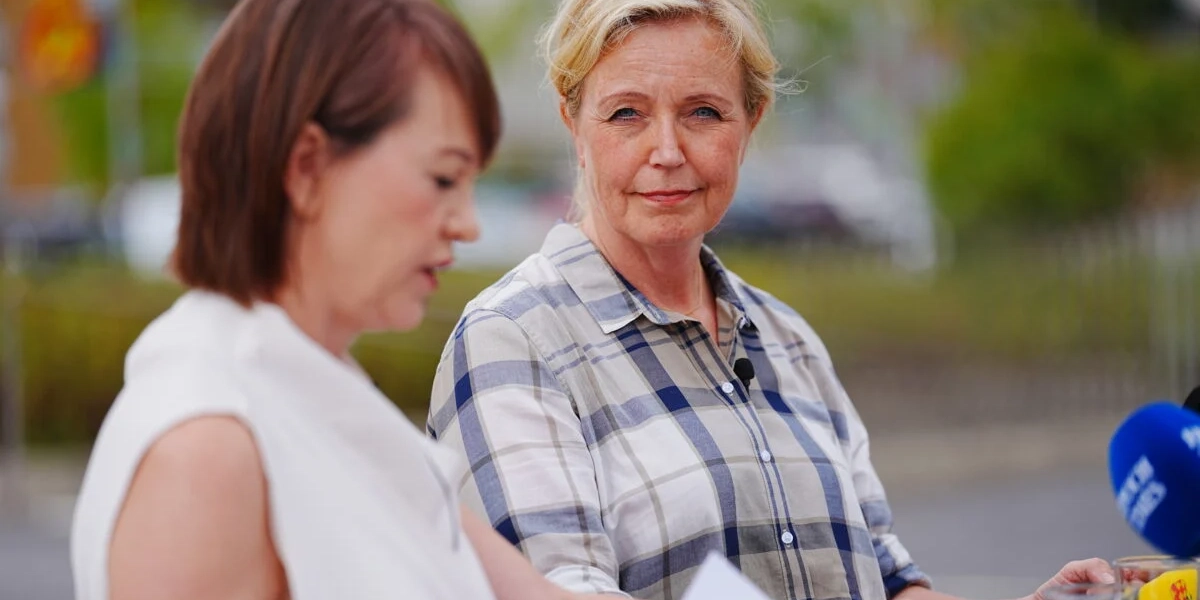 Centerpartiets partiledare Elisabeth Thand Ringqvist och partiets rättspolitiska talesperson Ulrika Liljeberg.