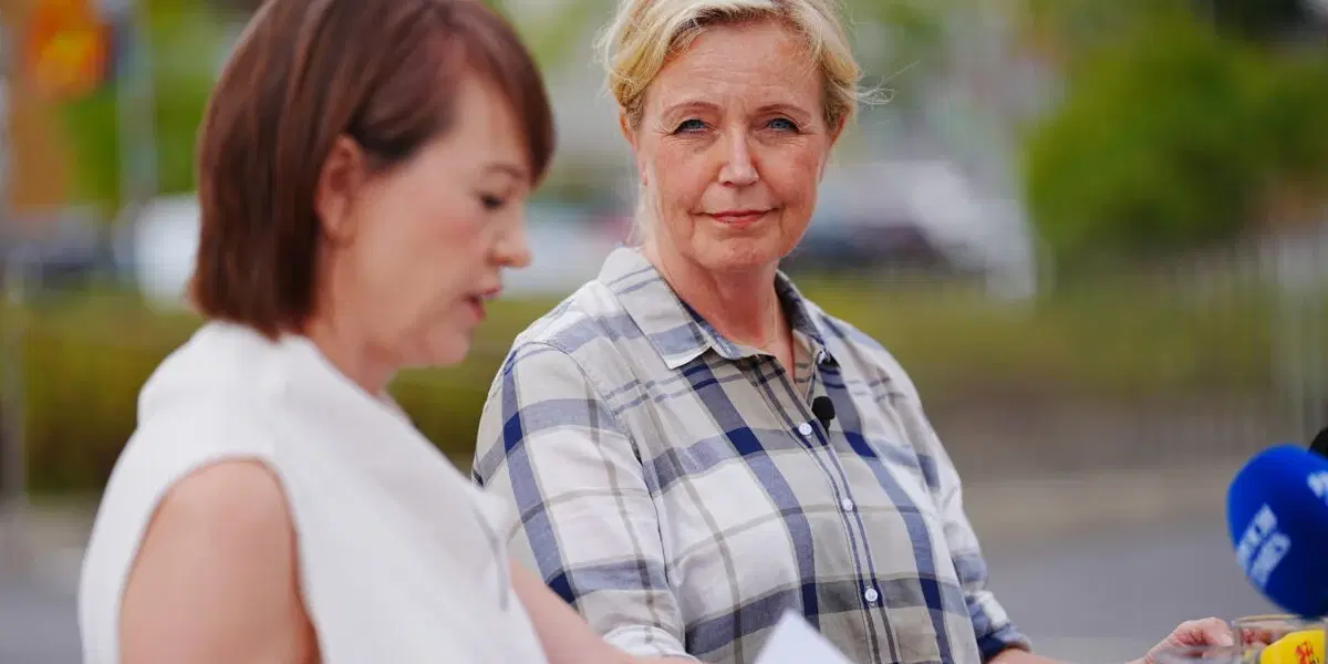Centerpartiets partiledare Elisabeth Thand Ringqvist och partiets rättspolitiska talesperson Ulrika Liljeberg.